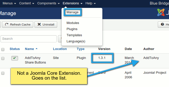Joomla Extension Manager