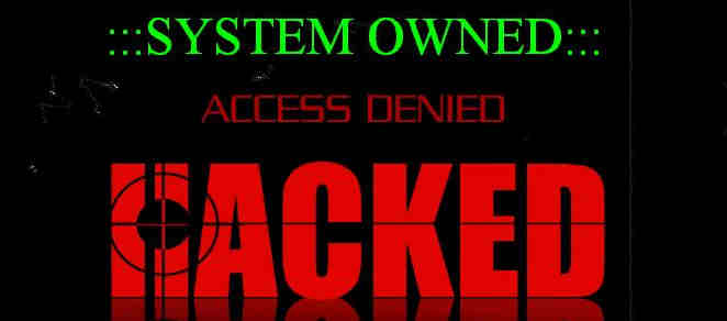 Hacker vandalism image showing in place of site.