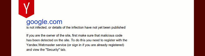 Yandex Site Check for Google