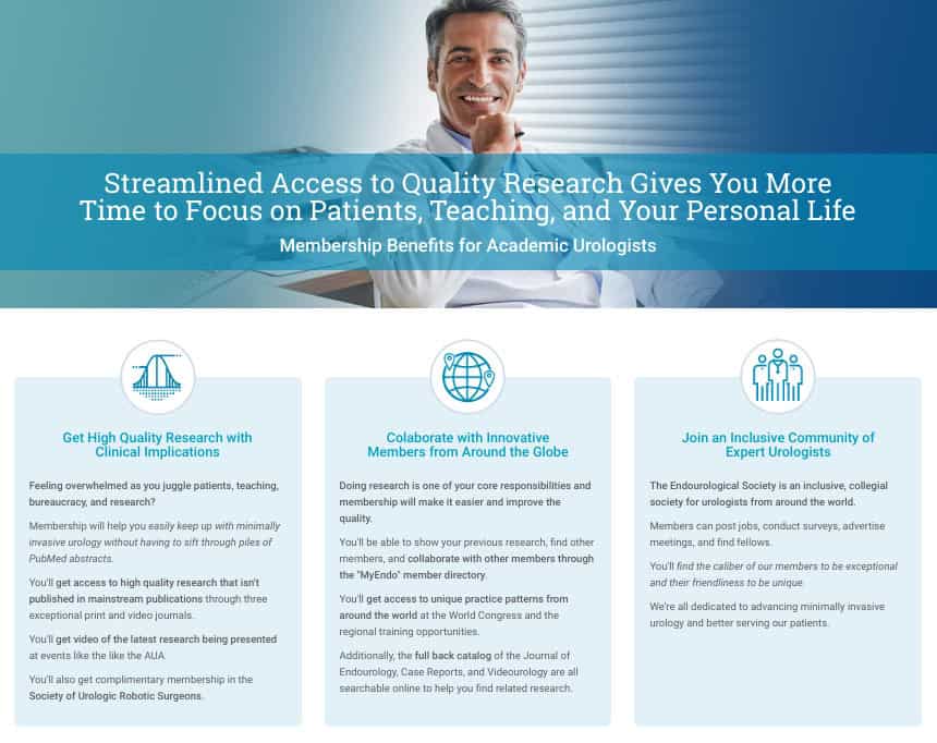 Membership benefits page headline and 3 supporting value metrics