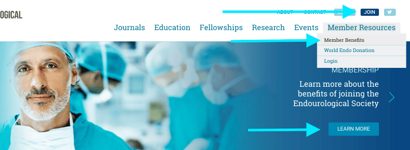 Links to membership benefits page