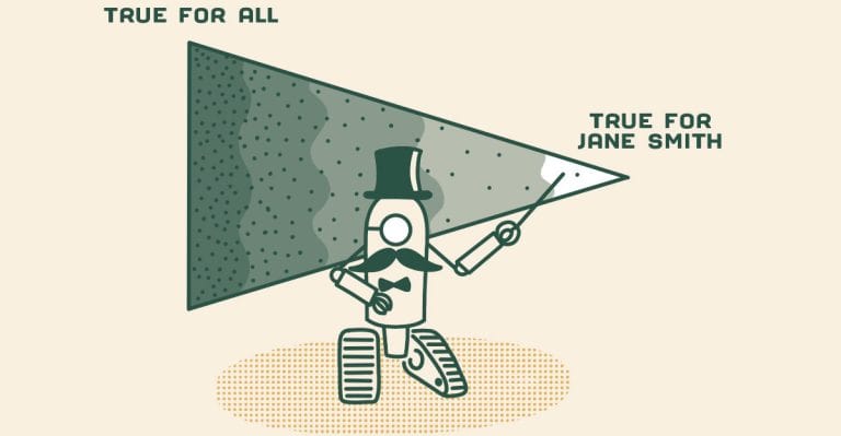 Broad to narrow information showing a focus